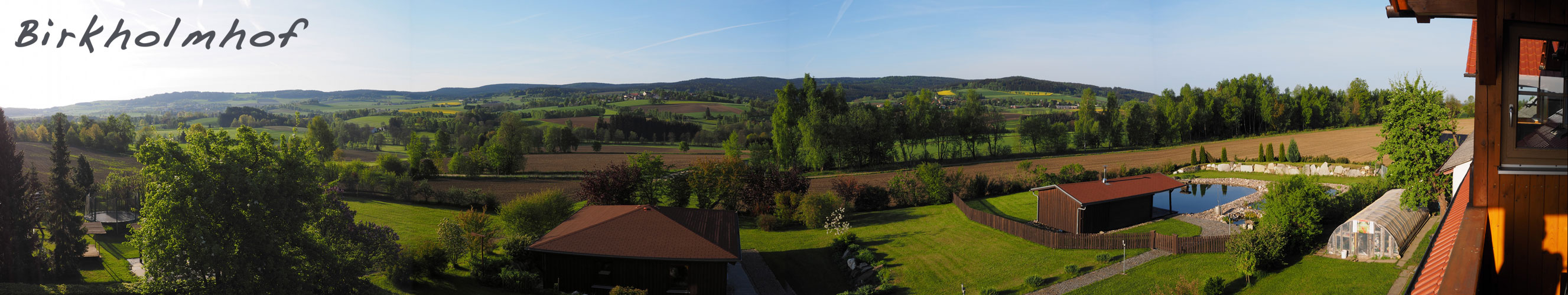 Natur Urlaub in Bayern, Panoramafoto vom Birkholmhof